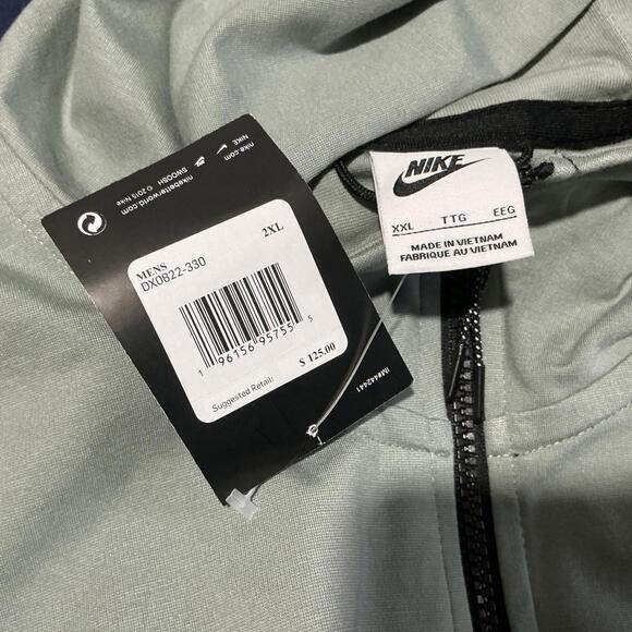 Nike Men's Sportswear Tech Fleece Full-Zip Hoodie Jacket Size XXL Green - Picture 3 of 4